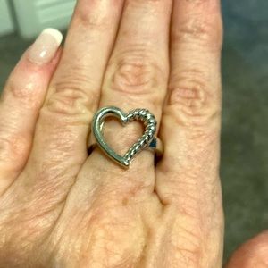 Silver plated heart ring
